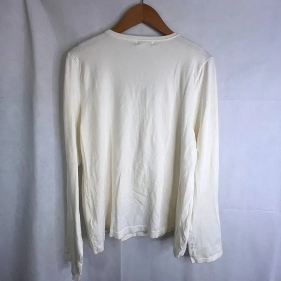 Laura Ashley NWT Long Sleeve Cream Sweater Size Medium - Picture 2 of 10